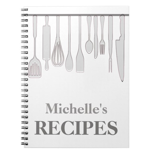 Caderno Espiral Guia personalizado de utensílios de cozinha (Frente)