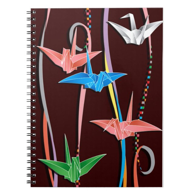 Caderno Espiral Guindastes de Origami (Frente)