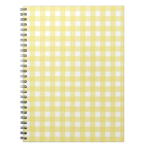 Caderno Espiral Guingão amarelo pálido e branco