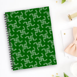 Caderno Espiral Guirlanda de Natal Verde, Decoração de Natal