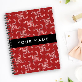 Caderno Espiral Guirlanda de Natal, Vermelha, Seu nome, Personaliz