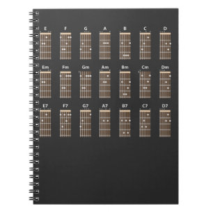 Caderno Espiral Guitar Chord Chart Anotações Engraçado Professo