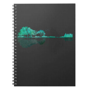 Caderno Espiral Guitar Lake Shadow Landscape Music Amor Guitarrist