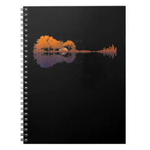 Caderno Espiral Guitar Lake Shadow Love Guitar Gift Music Lovers