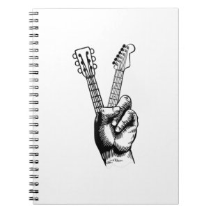 Caderno Espiral Guitar Lover Diga Hi Guitar Gift