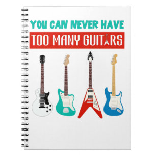 Caderno Espiral Guitar Lover Você Nunca Pode Ter Muitas Guitarra