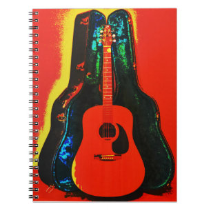 Caderno Espiral Guitarra Acústica Diário de Arte Poster Colorida E
