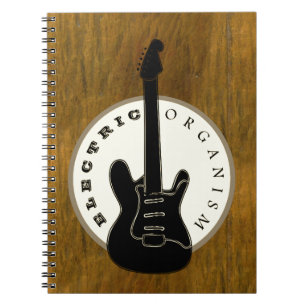 Caderno Espiral Guitarra, Preta e Dourada 