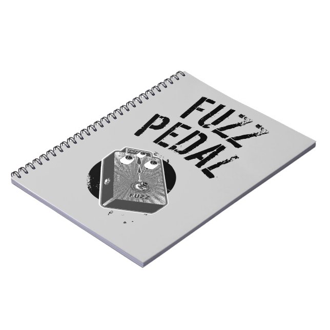 Caderno Espiral Guitarra Psicodélica Fuzz Preto e Branco (Left Side)