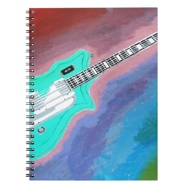Caderno Espiral Guitarra Verde (Frente)