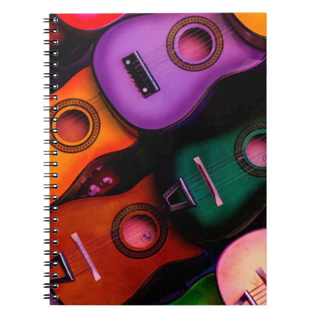 Caderno Espiral Guitarras Coloridas (Frente)