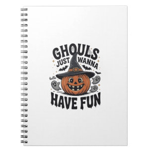Caderno Espiral Gulosos Só Querem se Divertir Abóbora de Halloween