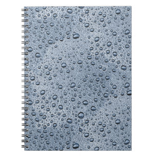Caderno Espiral Gunmetal grey water droplets