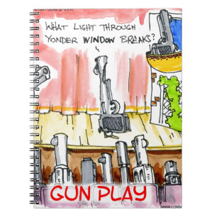 Caderno Espiral GunPlay Desenho Engraçado