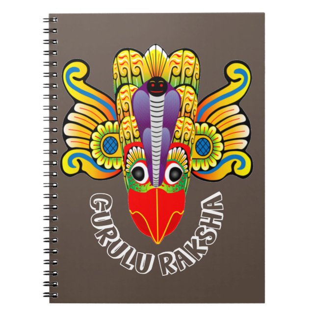 Caderno Espiral Gurulu Raksha Sri Lanka - design demônio (Frente)