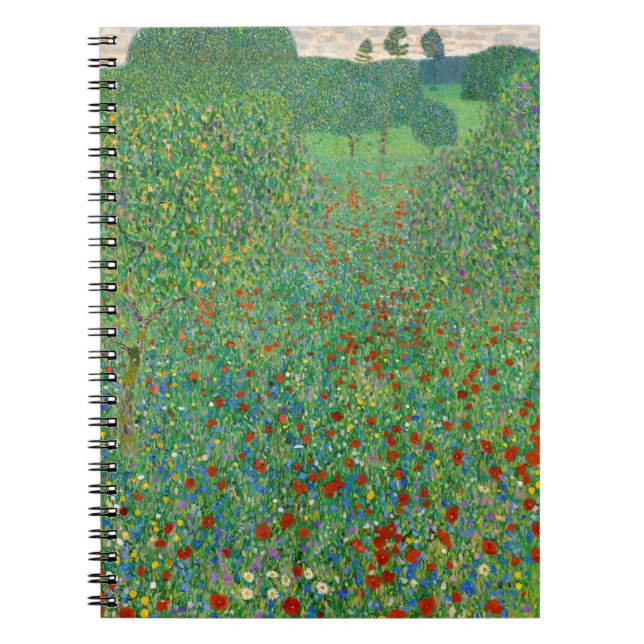 Caderno Espiral Gustav Klimt - Campo Poppy (Frente)