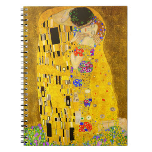 Caderno Espiral Gustav Klimt é o famoso quadro Beijo.