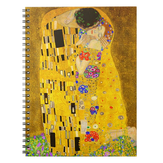 Caderno Espiral Gustav Klimt é o famoso quadro Beijo. (Frente)