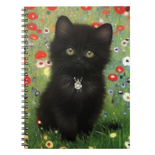 Caderno Espiral Gustav Klimt Kitten (Frente)