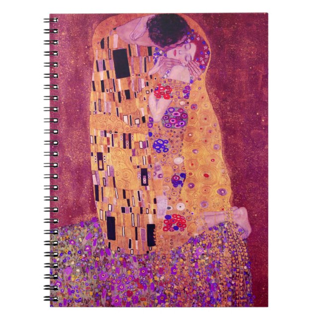 Caderno Espiral Gustav Klimt O Roxo Beijo (Frente)