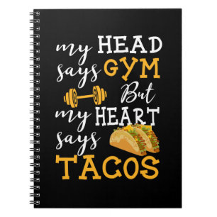 Caderno Espiral Gym vs Tacos - Engraçado Novelty Workout