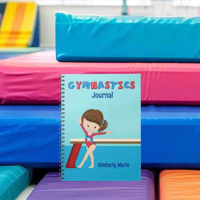 Caderno Espiral Gymnast Personalizado Bonito Rapariga Da Ginástica (Criador carregado)