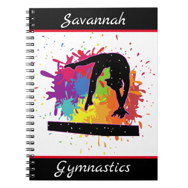 Caderno Espiral Gymnastics Balance Beam Paint Splatter (Frente)