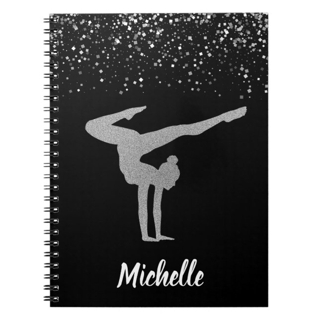 Caderno Espiral Gymnastics Silver Glitter (Frente)
