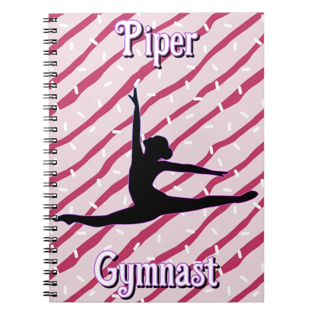 Caderno Espiral Gymnastics White Peppermint Candy Sprinkle Rosa (Frente)