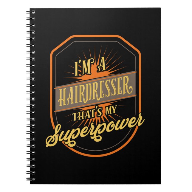 Caderno Espiral Hairdresser Hairstylist Profissão (Frente)