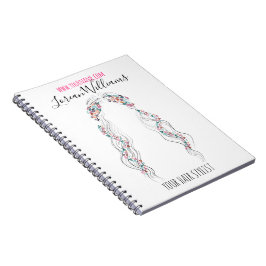 Caderno Espiral Hairstylist minimalista Bride Wavy Hair Chic Flora