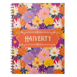 Caderno Espiral Haiverty Crowded Blooms Modern Floral