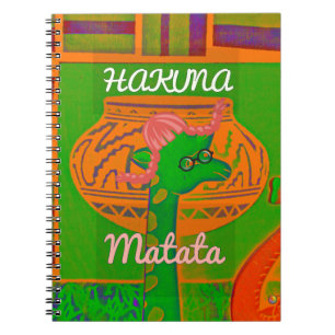 Caderno Espiral Hakuna Giraffe Art Impressão