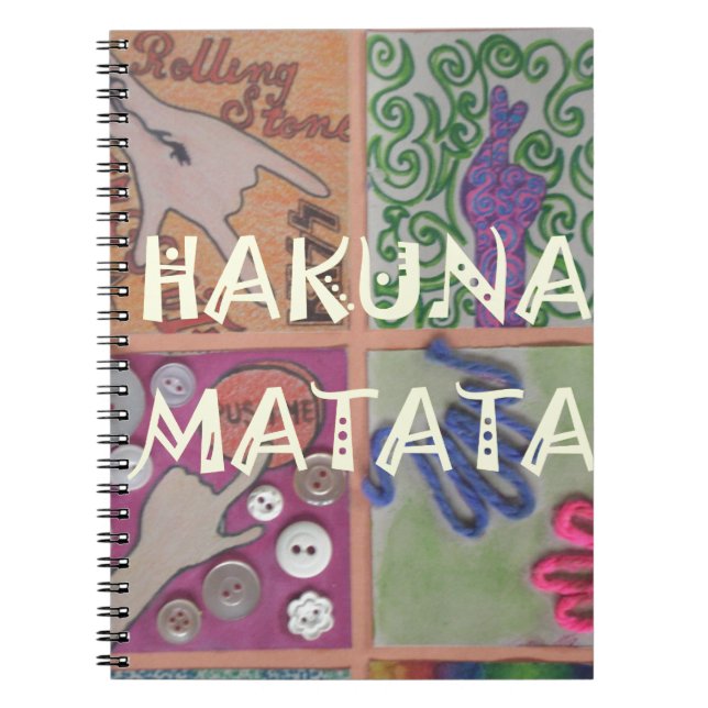 Caderno Espiral Hakuna Matata - Sinal de Arte Impressão (Frente)
