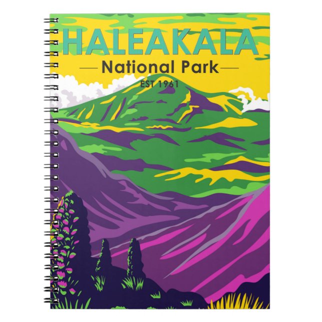 Caderno Espiral  Haleakala National Park Hawaii Vintage (Frente)
