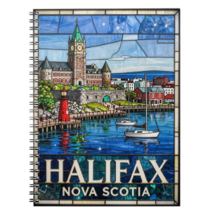 Caderno Espiral Halifax Nova Scotia Paisagem Marítima da Cidade ⚓