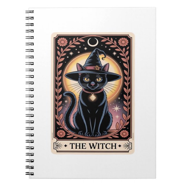 Caderno Espiral Halloween Bruxas - O Gato Estético Amava Tarot Gót (Frente)