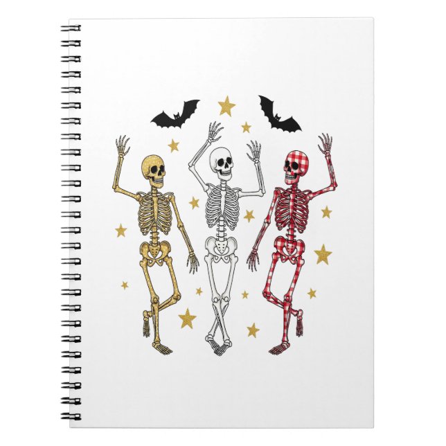 Caderno Espiral Halloween de Skeleton Dançante (Frente)