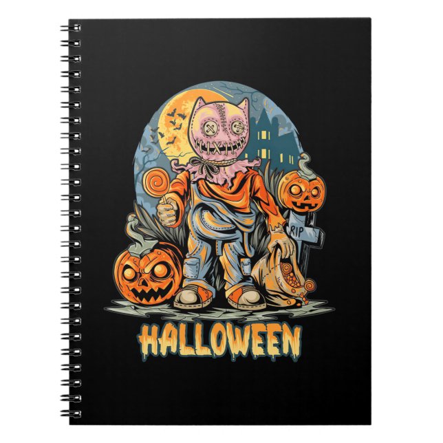 Caderno Espiral Halloween E Cat (Frente)