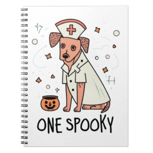 Caderno Espiral Halloween Healer Pup One Spooky Nurse Dog
