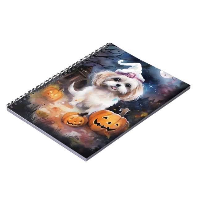 Caderno Espiral Halloween Malti Tzu Com Pumpkins Assustado (Left Side)