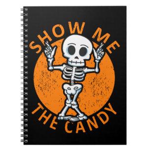 Caderno Espiral Halloween Me Mostra O Esqueleto De Candy
