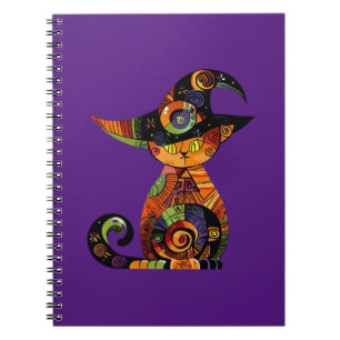 Caderno Espiral Halloween/místico/gato/queda
