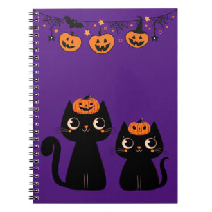 Caderno Espiral Halloween/Outono/Automne/abóbora/gato