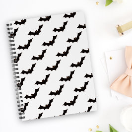 Caderno Espiral Halloween, Padrão De Morcegos, Truque Ou Tratament