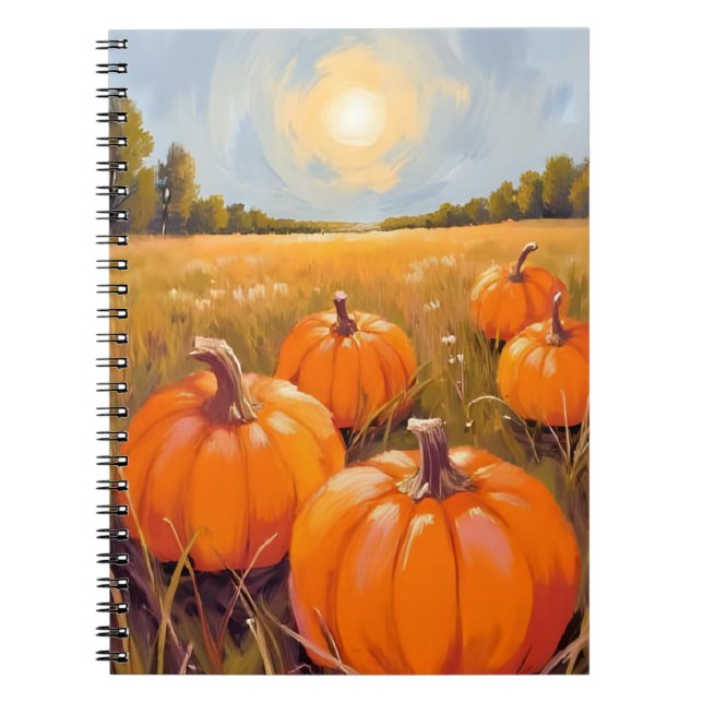 Caderno Espiral Halloween Pumpkin Patch Fall Autumn (Frente)