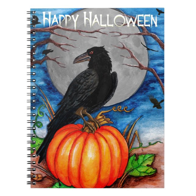 Caderno Espiral Halloween Raven (Frente)