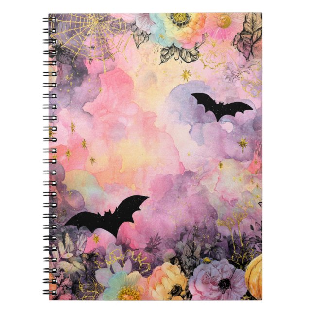 Caderno Espiral Halloween Rosa (Frente)
