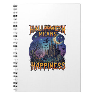 Caderno Espiral Halloween Significa Felicidade Castelo Assombrado