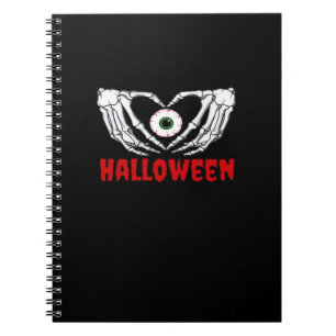 Caderno Espiral Halloween - Skeleton Mãos Coração